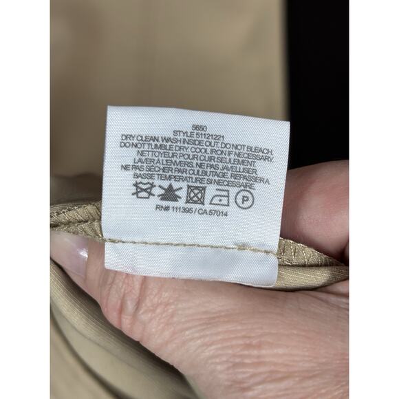 Tory Burch Callie Khaki Pants Tan Camel Size 8 Skinny Stretch Flat Front Pull On - Picture 7 of 12